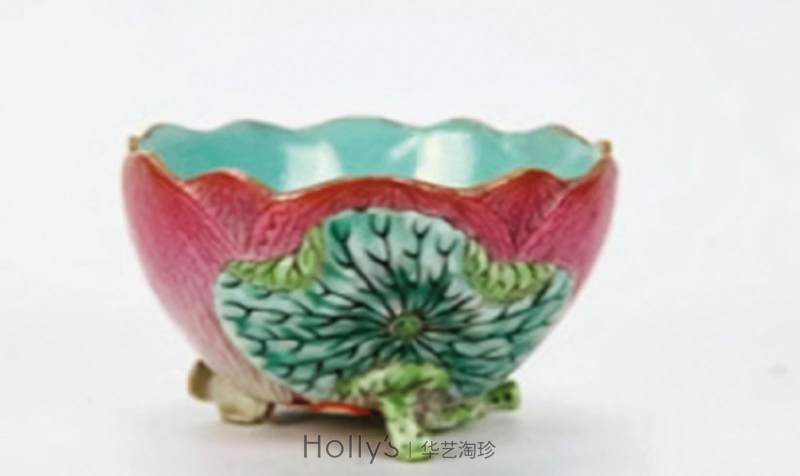 清乾隆 粉彩荷花形象生瓷杯 - 图15