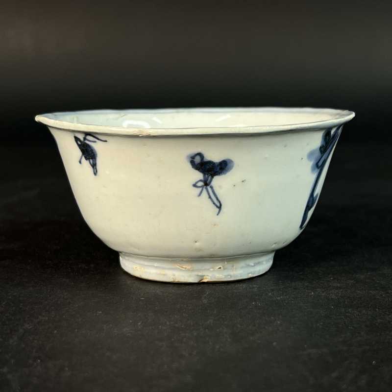 明晚期 青花花卉纹茶园 - 图2