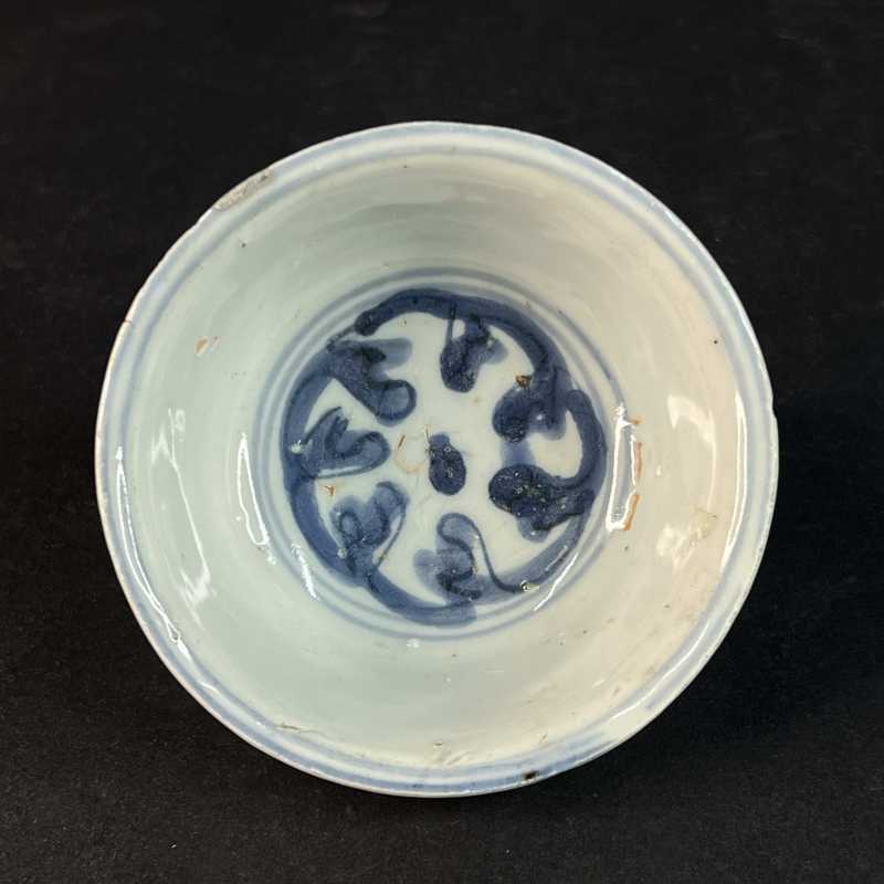 明晚期 青花花卉纹茶园 - 图4
