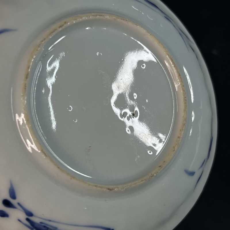 清康熙 青花加彩描花卉纹莲瓣形碟 - 图6