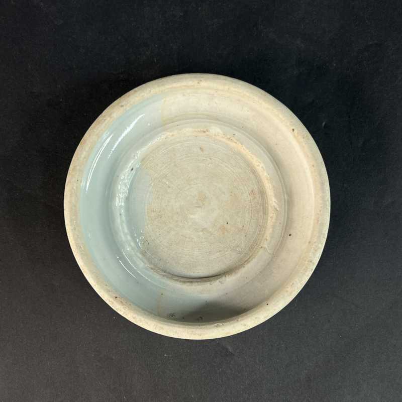 清中期 青花竹比纹砚 - 图4