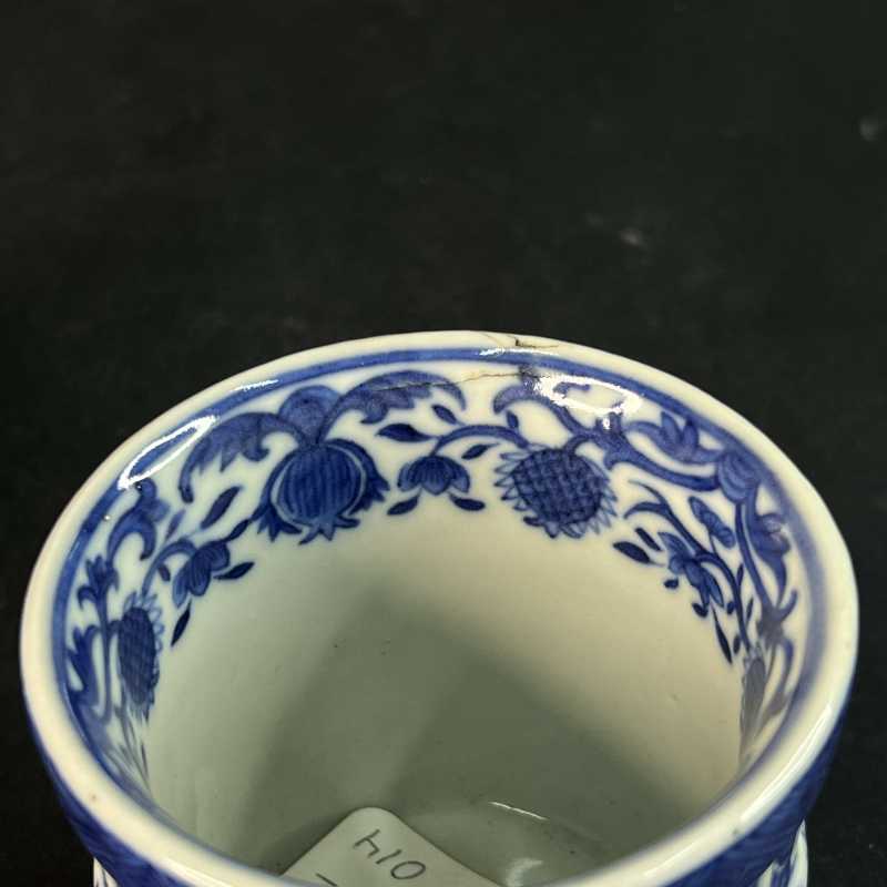 清晚期 青花诗文杯 - 图5