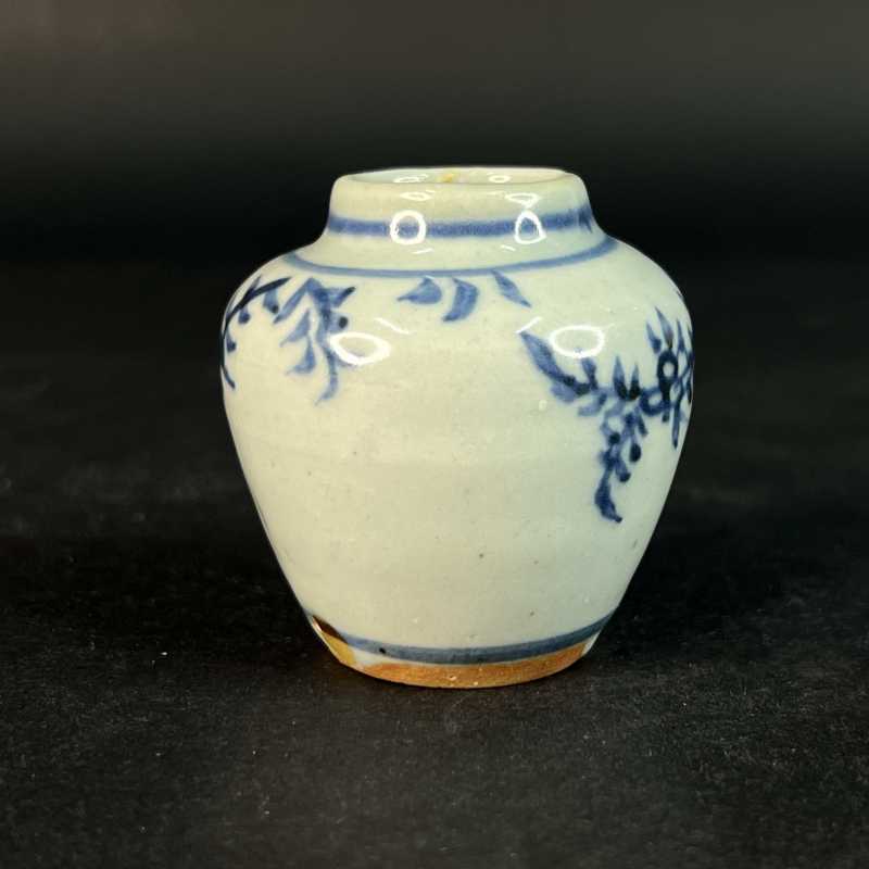 明 青花花卉纹小罐 - 图2