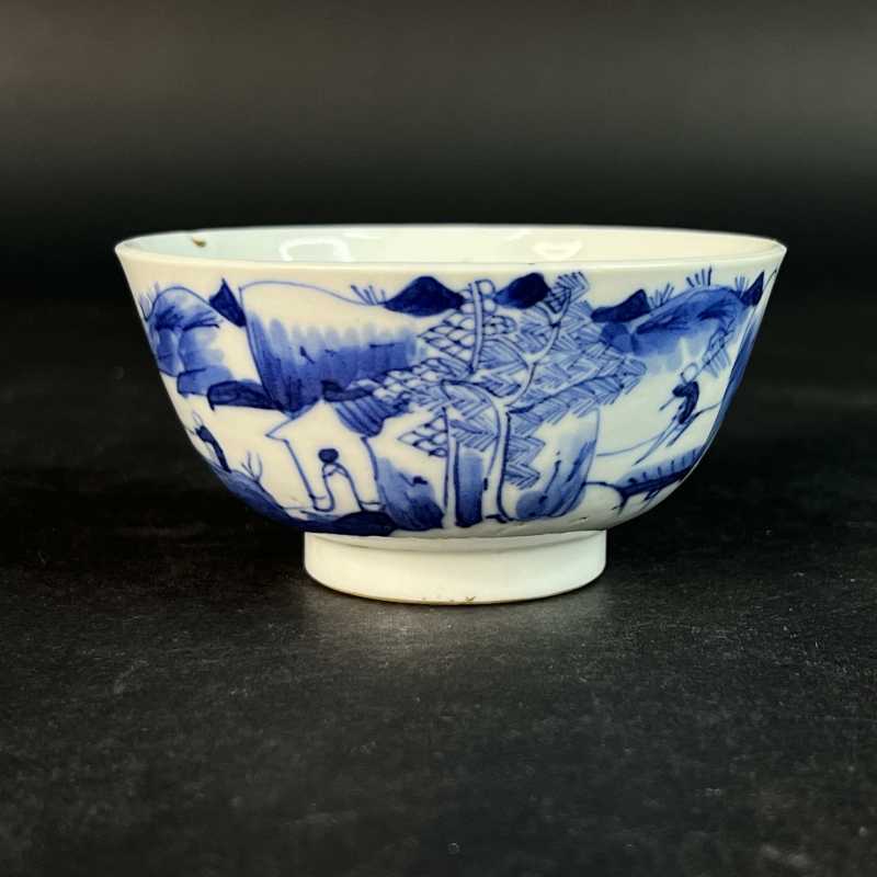 清中期 青花人物纹茶园