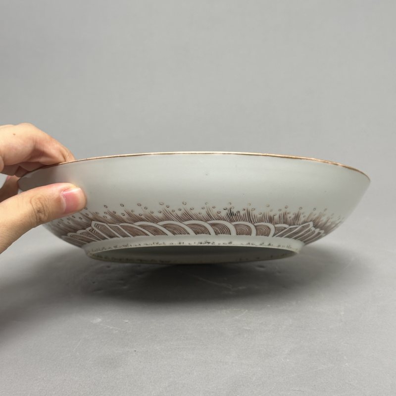 清光绪 矾红龙纹盘 - 图6