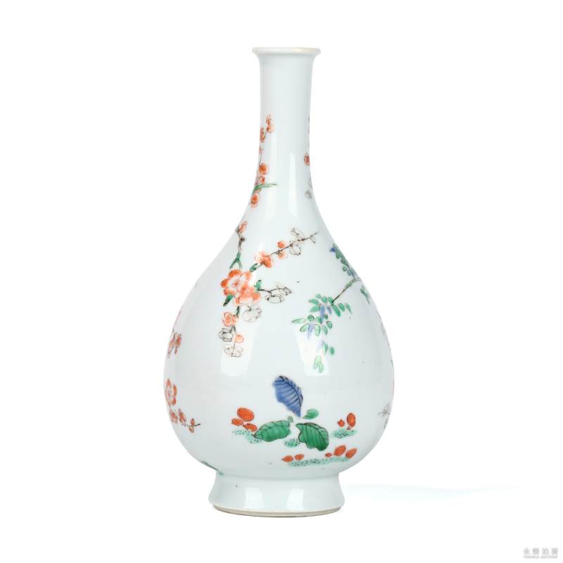 清康熙 五彩花鸟瓶 - 图3