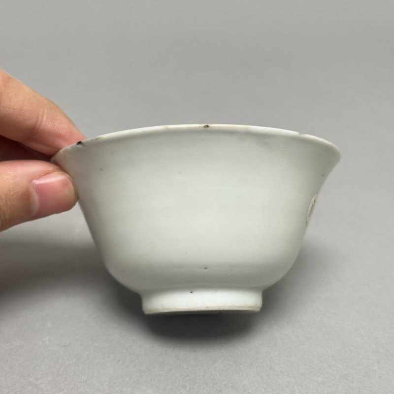 明晚期 白釉杯一对 - 图4