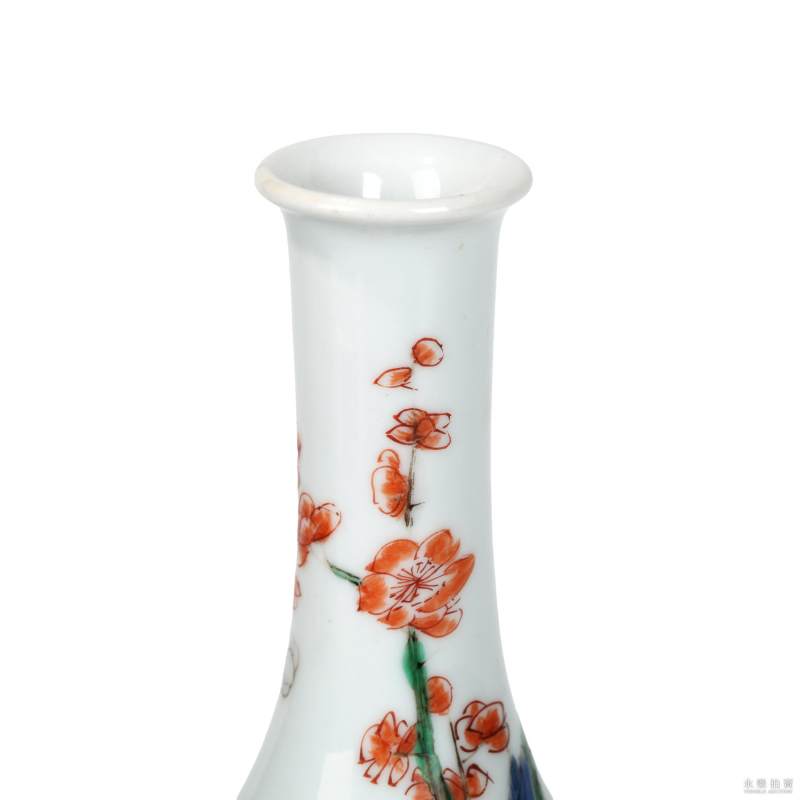 清康熙 五彩花鸟瓶 - 图6