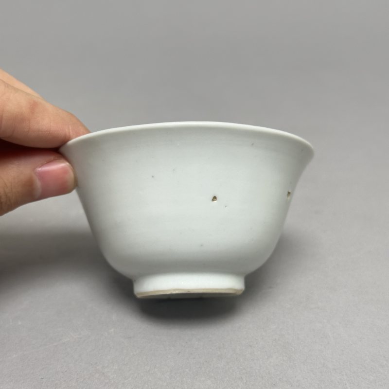明晚期 白釉杯一对 - 图9