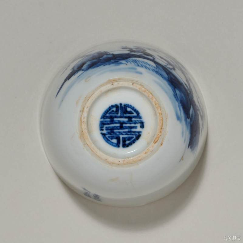 清晚期 青花踏雪寻梅小杯 - 图5