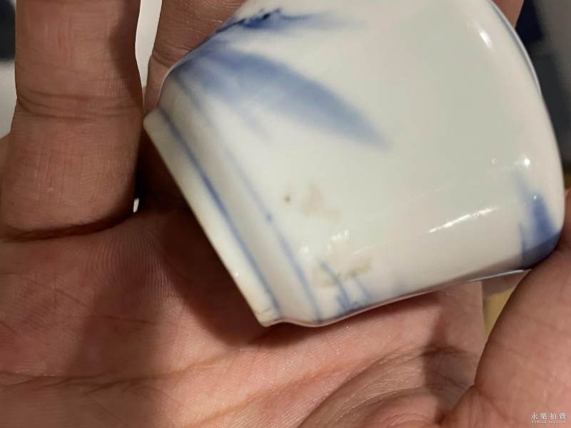 清中期 青花人物水盂 - 图8