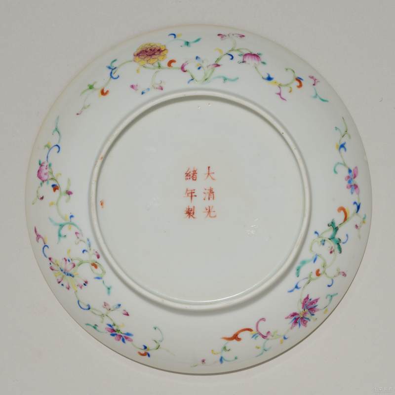 清光绪 粉彩八吉祥纹盘 - 图2