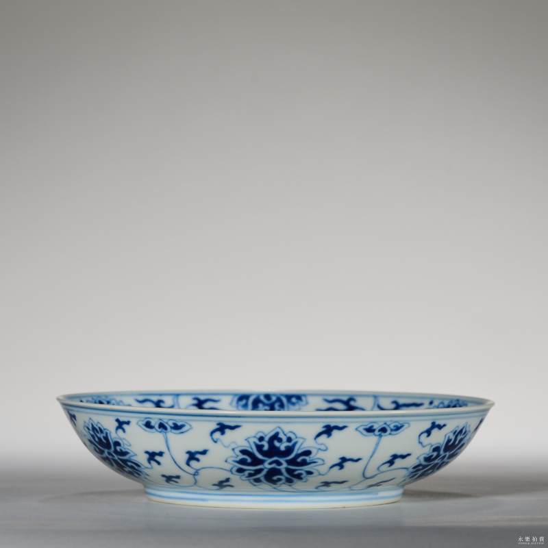 清光绪 青花缠枝莲纹盘 - 图3