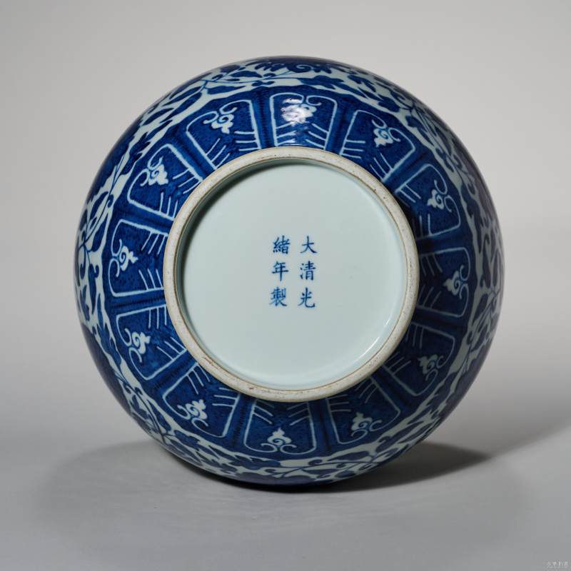 清光绪 青花缠枝莲纹赏瓶 - 图5