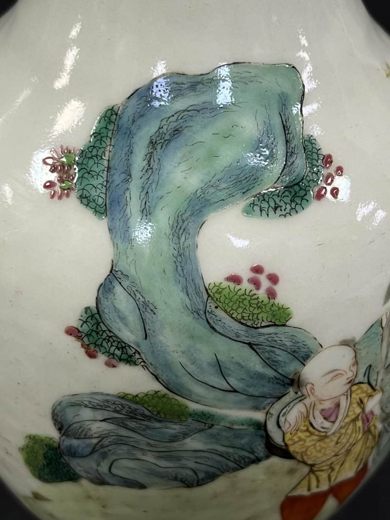 清  粉彩人物纹、花虫纹瓷器五件 - 图43