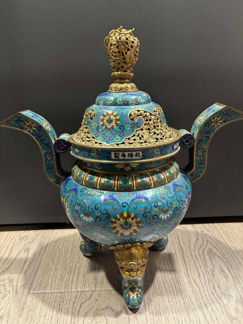 清中期 掐丝珐琅宝相花纹五供一套 - 图3
