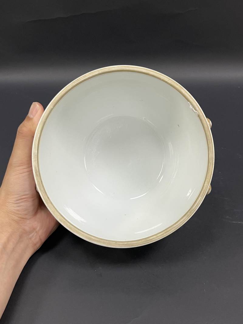 清晚期  矾红洪福齐天图温盅 - 图7