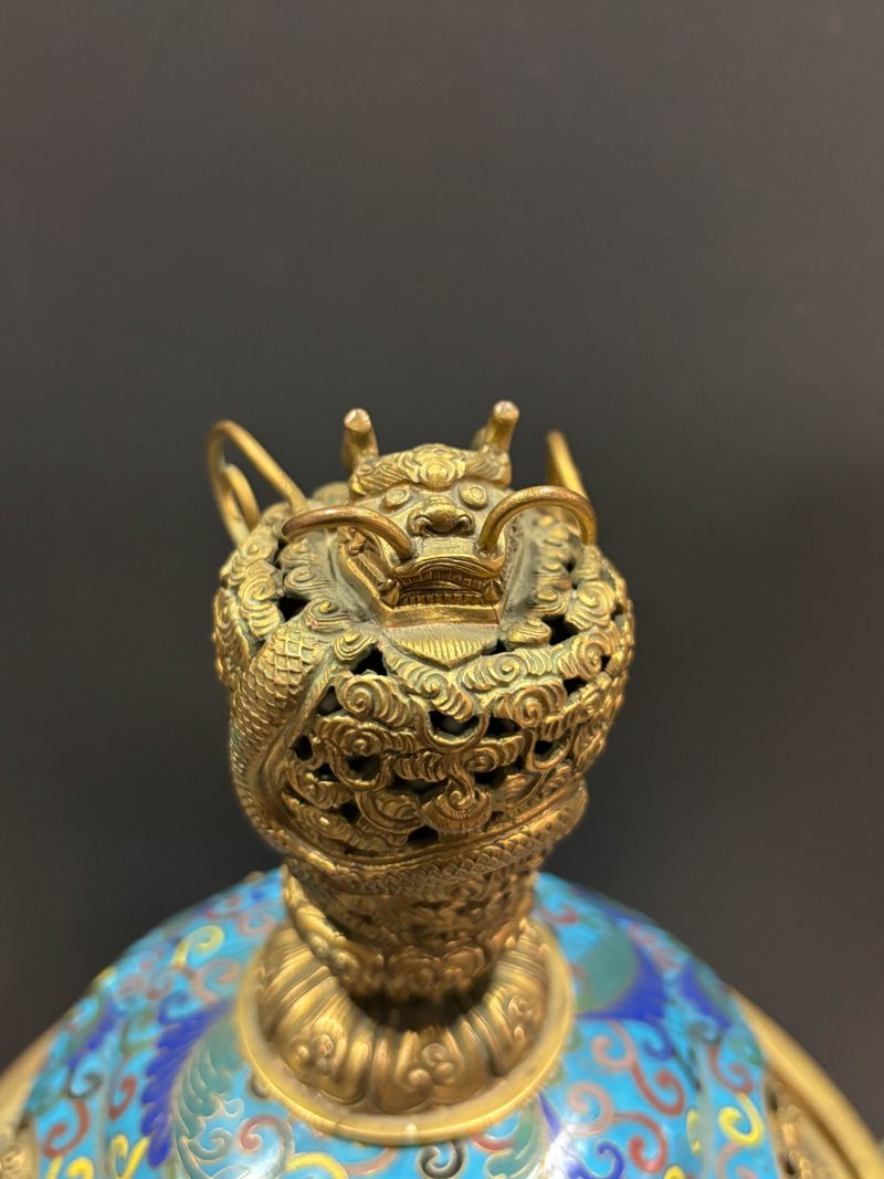 清中期 掐丝珐琅宝相花纹五供一套 - 图4