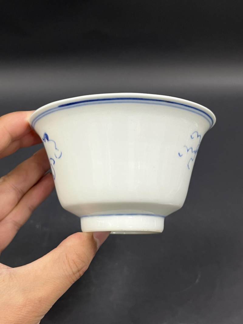 清晚期  青花、青花釉里红、仿钧釉茶碗七件 - 图52