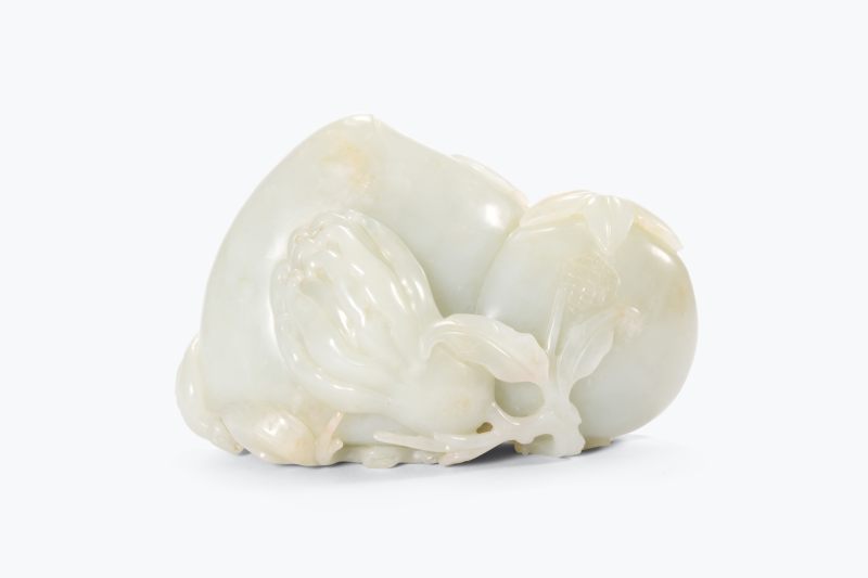 清  青白玉万福三多摆件