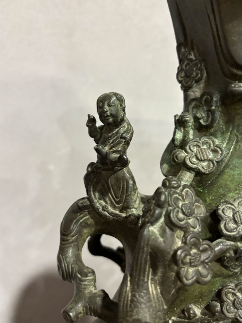 明 铜群仙祝寿大花插 - 图12