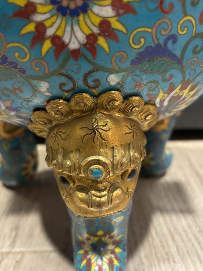 清中期 掐丝珐琅宝相花纹五供一套 - 图7
