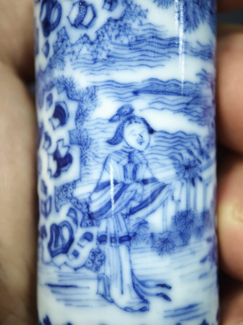 清晚期  青花人物故事图烟壶 - 图11