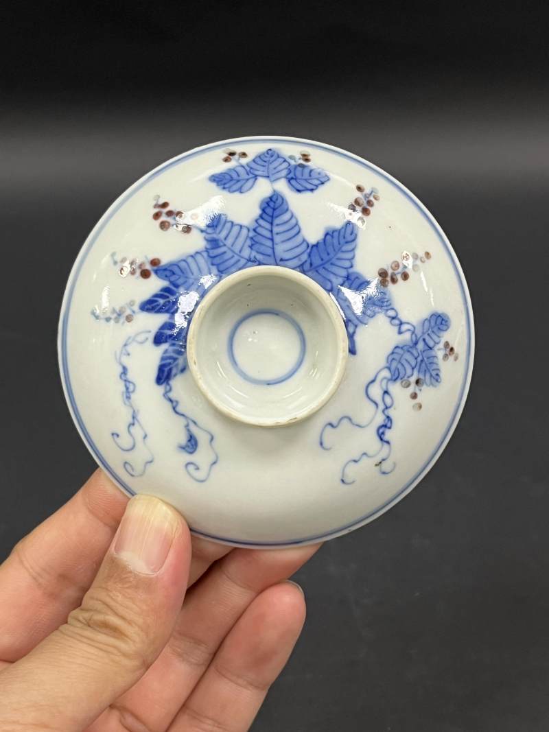 清晚期  青花、青花釉里红、仿钧釉茶碗七件 - 图56