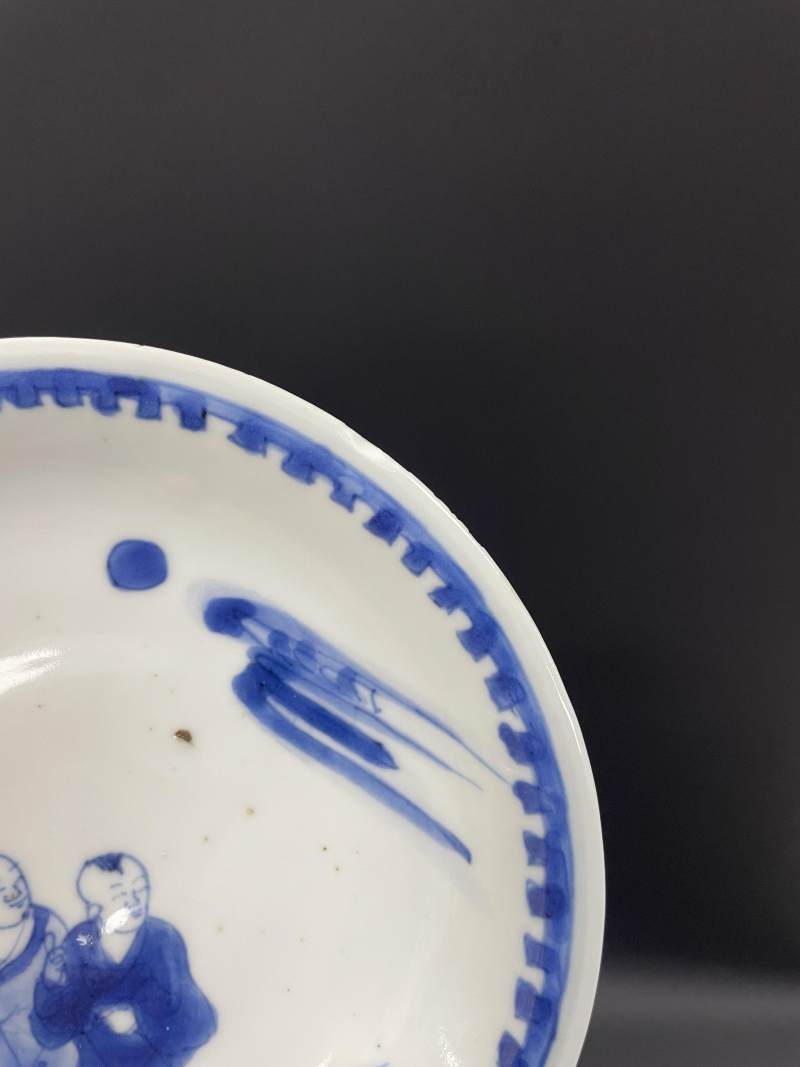 明天启  青花科甲联登婴戏图盘 - 图8