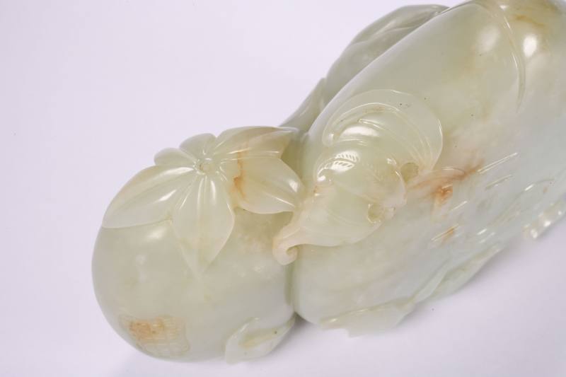 清  青白玉万福三多摆件 - 图7
