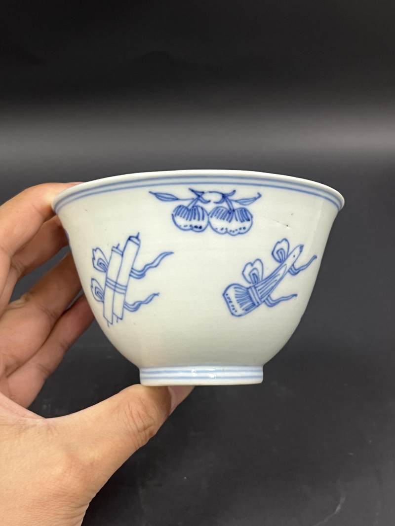 清晚期  青花、青花釉里红、仿钧釉茶碗七件 - 图10