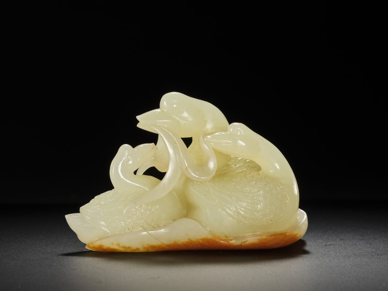 清  白玉双鹅
