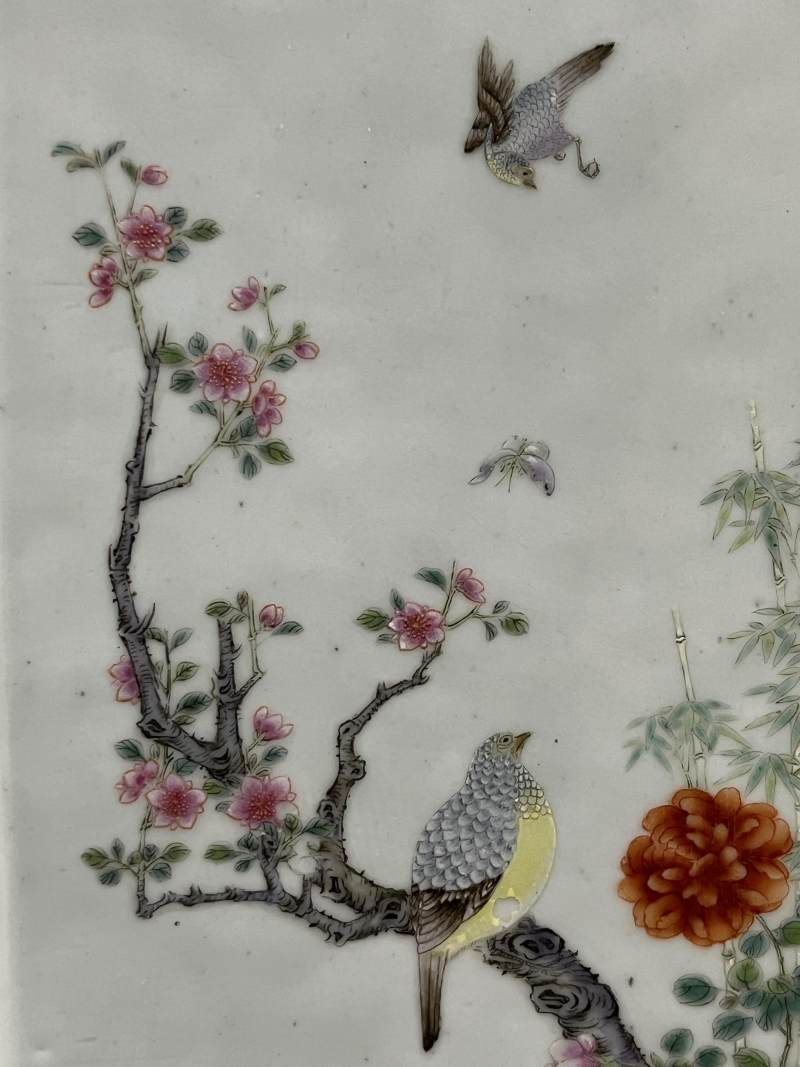 清晚期  粉彩群仙祝寿花鸟纹方瓶 - 图16