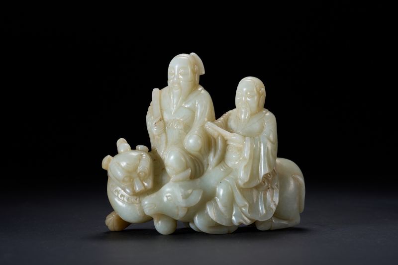 明  白玉雕道教神仙人物像 - 图2