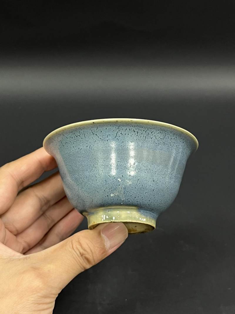 清晚期  青花、青花釉里红、仿钧釉茶碗七件 - 图14