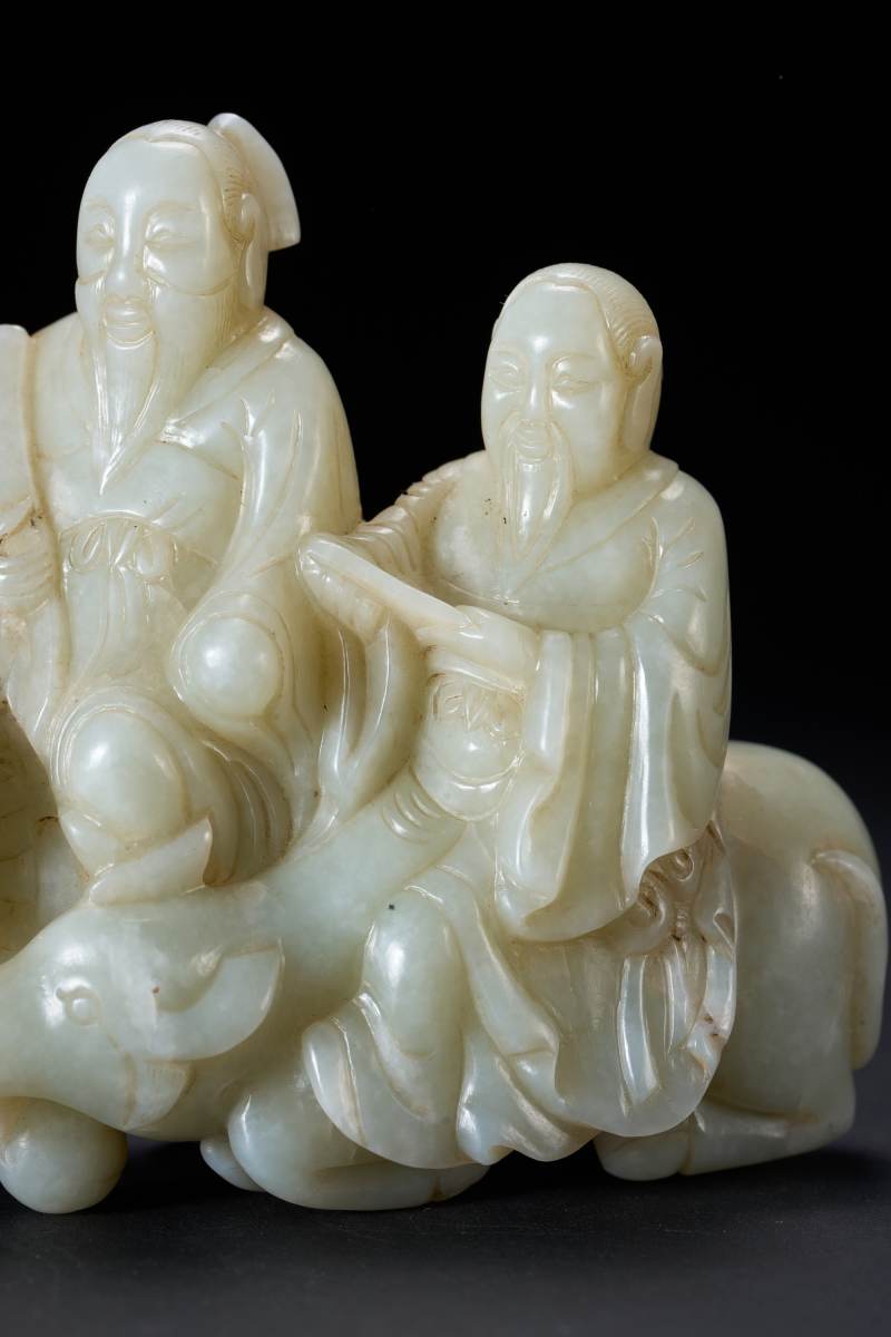 明  白玉雕道教神仙人物像 - 图4
