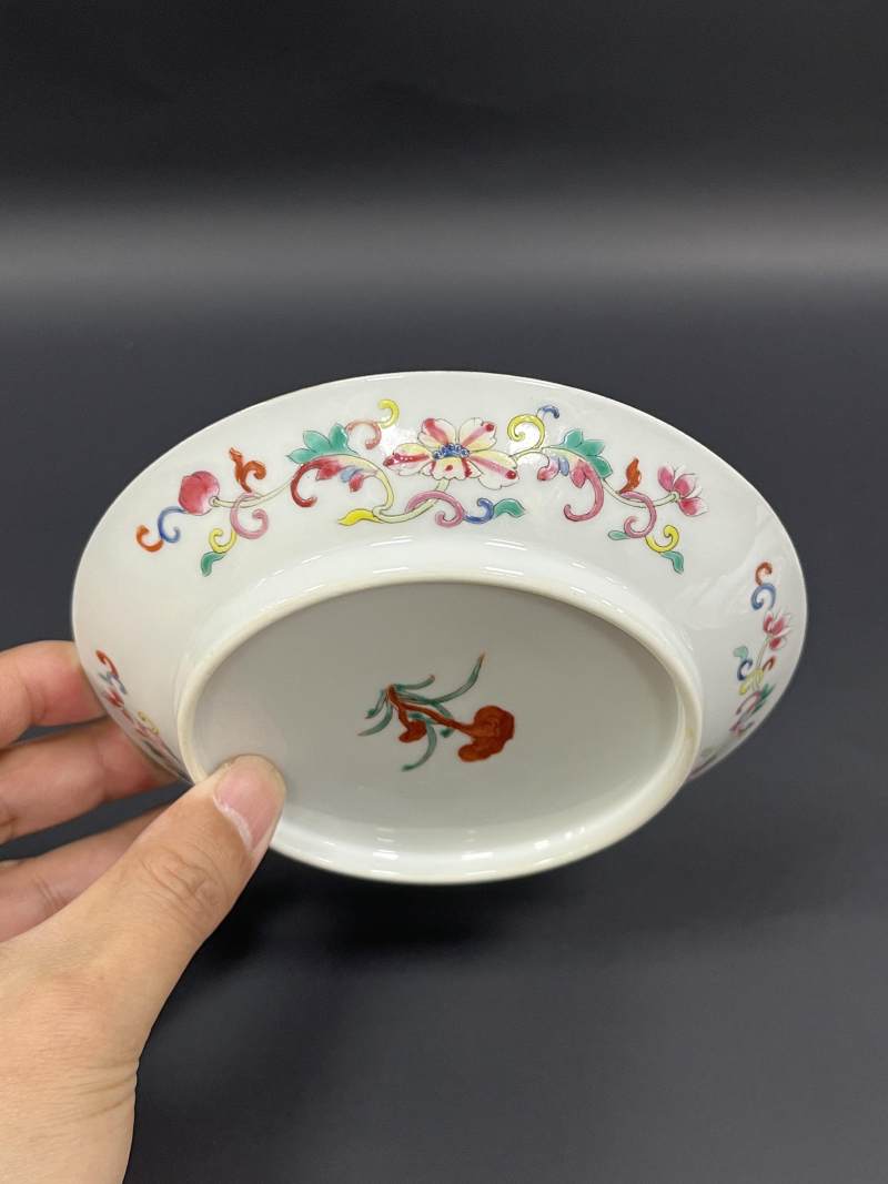 清晚期  粉彩福寿纹盘一对 - 图6