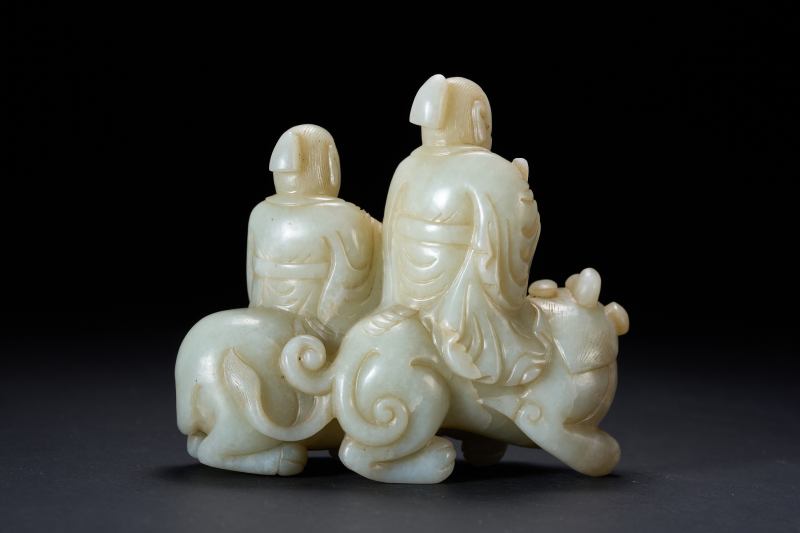 明  白玉雕道教神仙人物像 - 图5