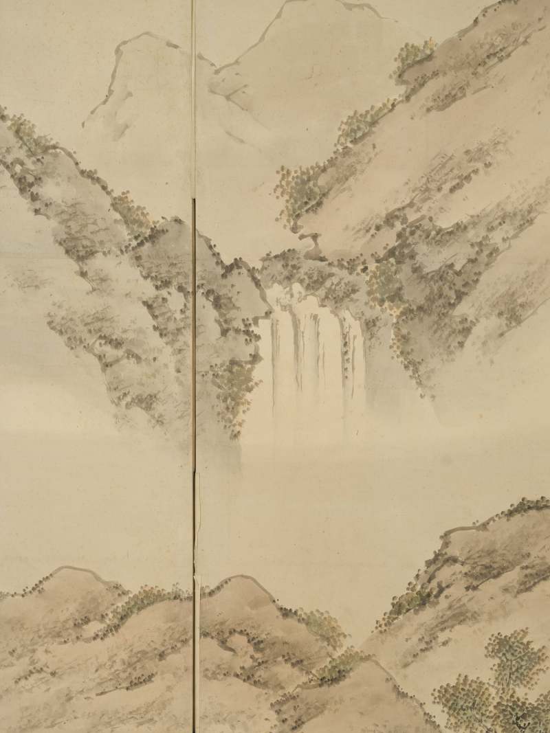 佐伯岸岱（1859）  渔樵归隐图屏风六曲一双 - 图12