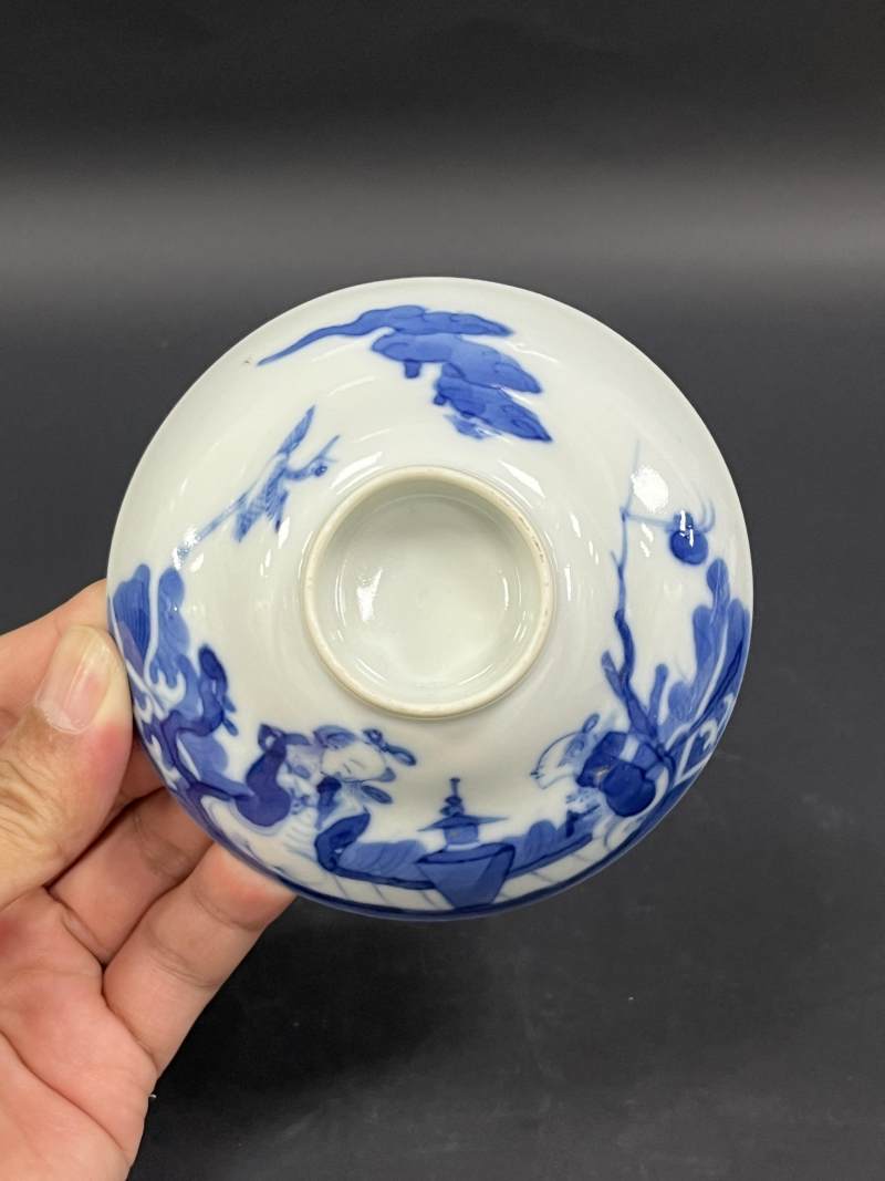 清晚期  青花、青花釉里红、仿钧釉茶碗七件 - 图66