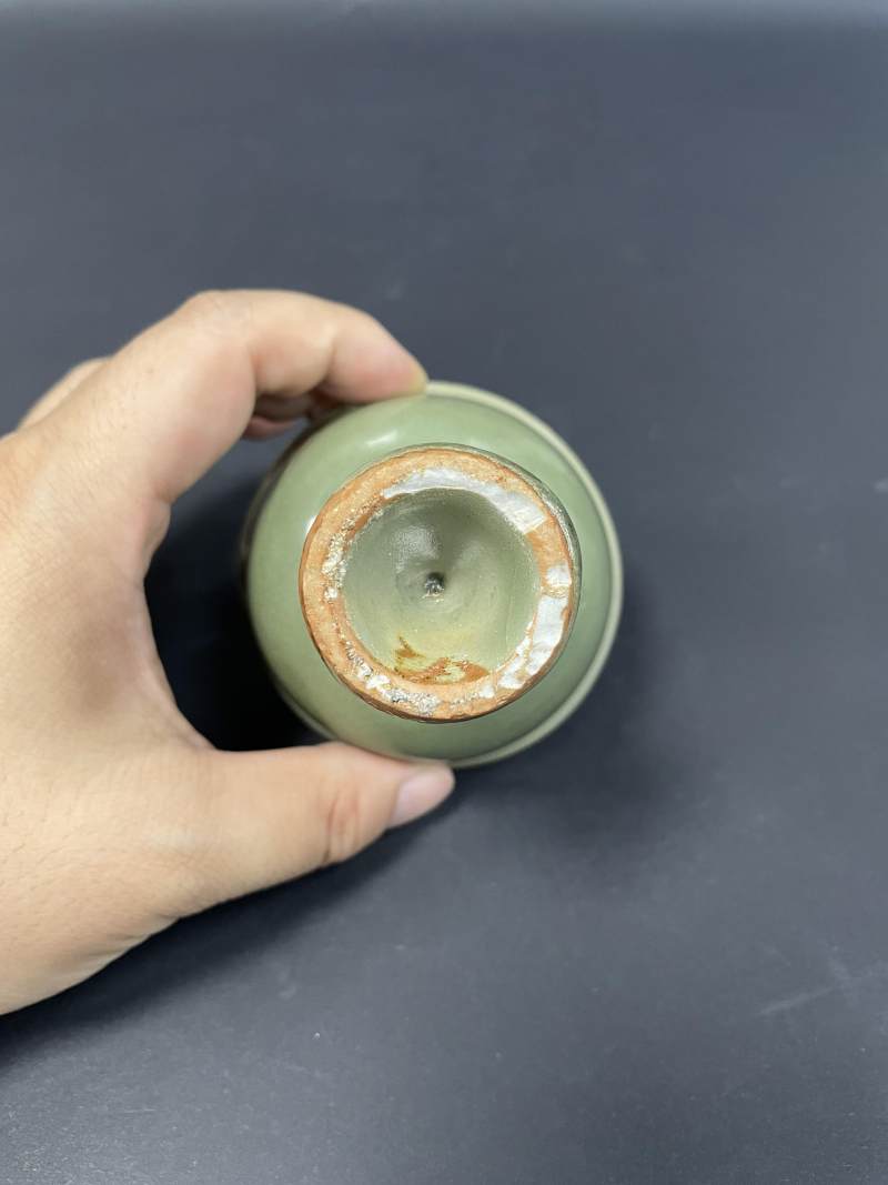 明早期  龙泉窑青釉高足杯 - 图12