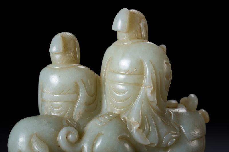 明  白玉雕道教神仙人物像 - 图9