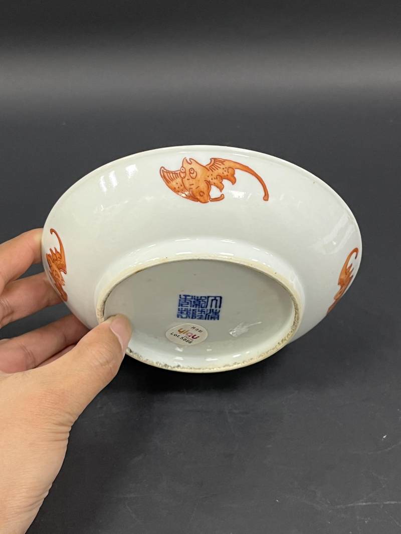 清晚期  粉彩花鸟纹盘 - 图8