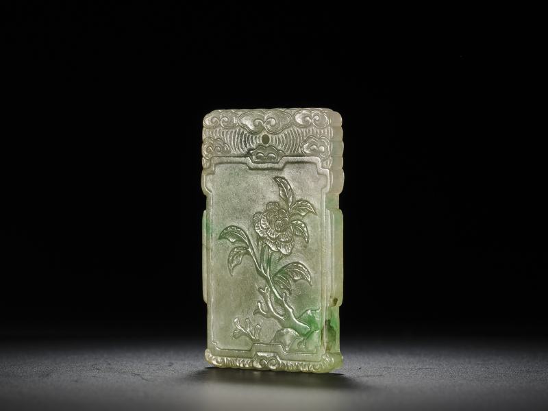 清  翡翠刘海戏金蟾牌 - 图8