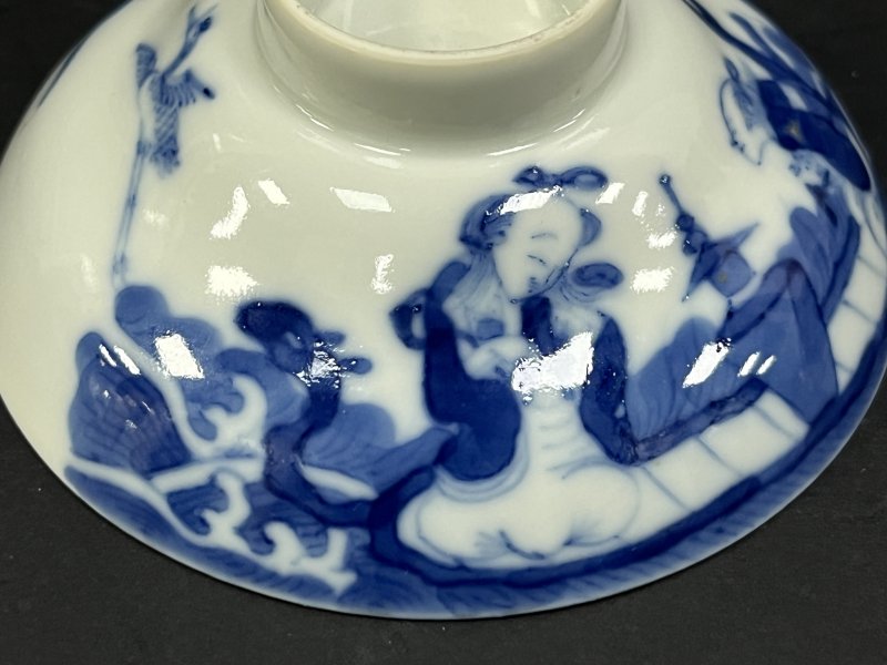 清晚期  青花、青花釉里红、仿钧釉茶碗七件 - 图69