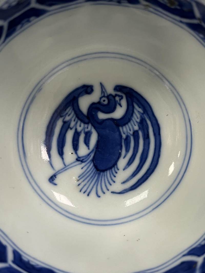 清晚期  青花、青花釉里红、仿钧釉茶碗七件 - 图23