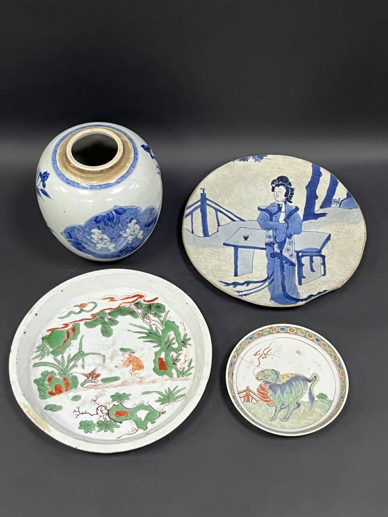 清康熙  青花、五彩瓷器四件 - 图41