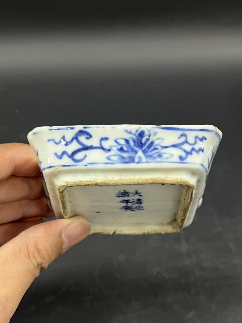 清  青花、孔雀蓝釉、青釉瓷器六件 - 图6