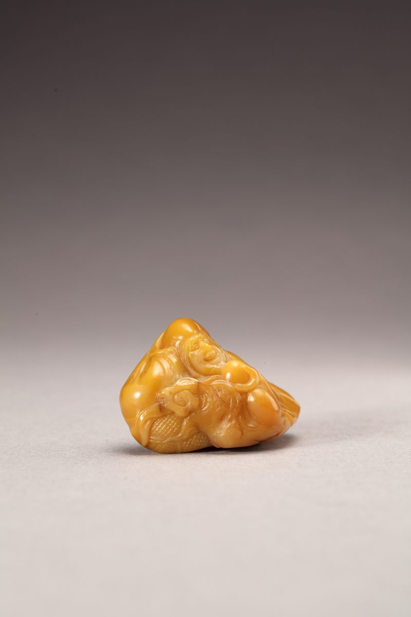 现代 寿山田黄石雕寿翁摆件 - 图3