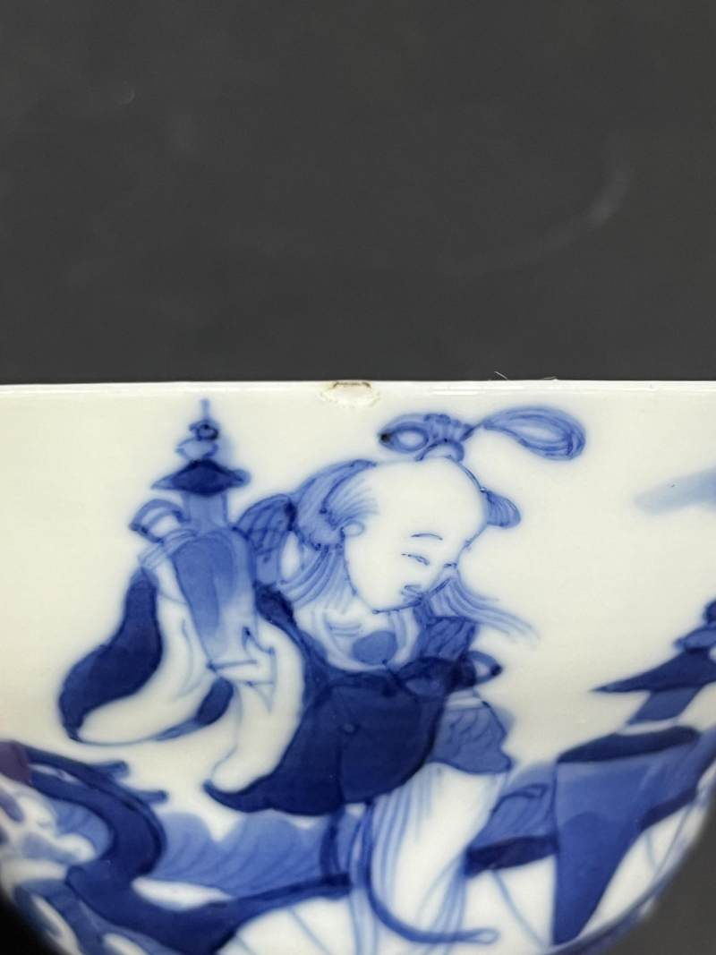 清晚期  青花、青花釉里红、仿钧釉茶碗七件 - 图71